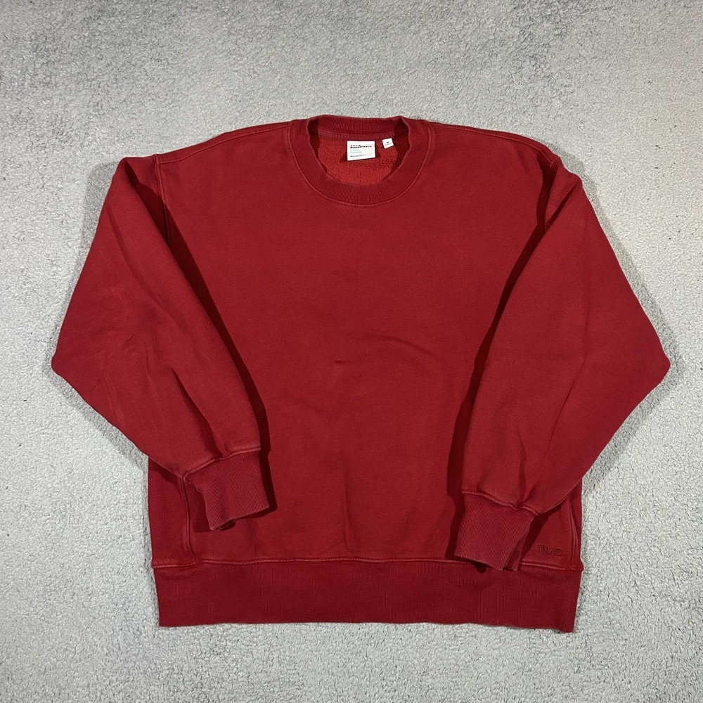 Aritzia TNA Sweater Womens Medium Red Cozy Boyfriend Crewneck Sweatshirt #3717